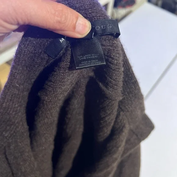 Marc Jacobs Lambs Wool Dark Brown Knitwear Cardigan with leather buttons size M - Picture 11 of 13